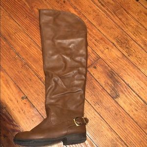 Thigh high chestnut boots